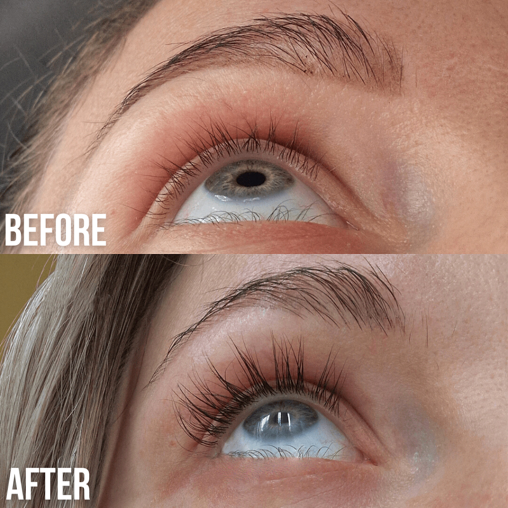 sérum de luxe pour la pousse des cils avant et après