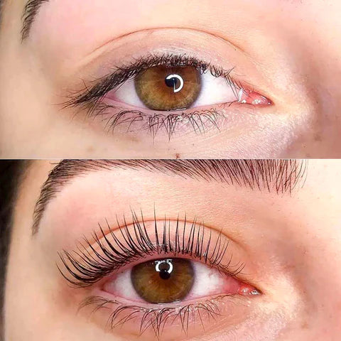 kit rehaussement de cils de luxe avant et après