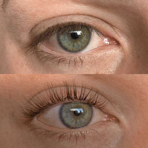 rehaussement de cils avant et après