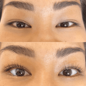 rehaussement et teinture des cils avant et après