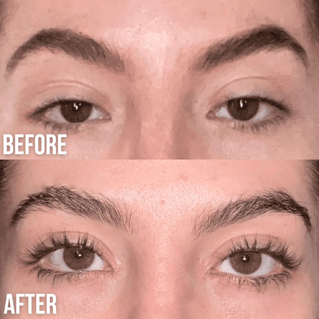rehaussement et teinture des cils avant et après
