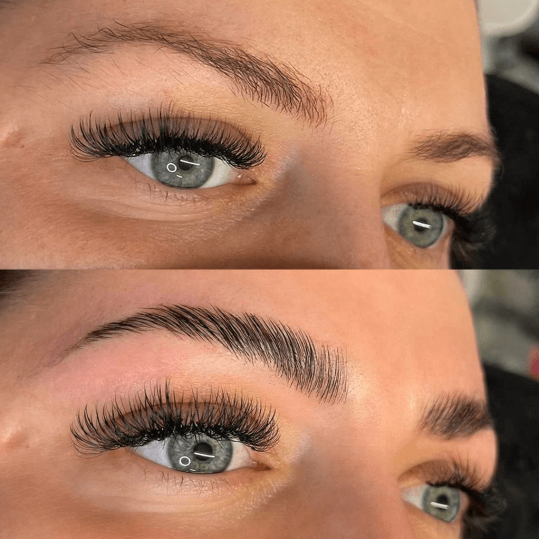lamination des sourcils de luxe avant et après