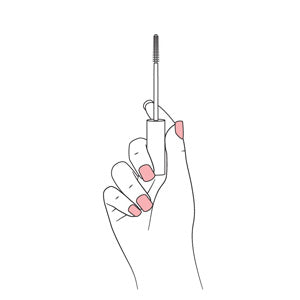illustration d’une femme tenant une brosse de mascara