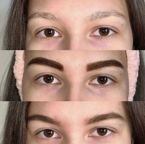 Rehaussement et teinture de cils avant/après