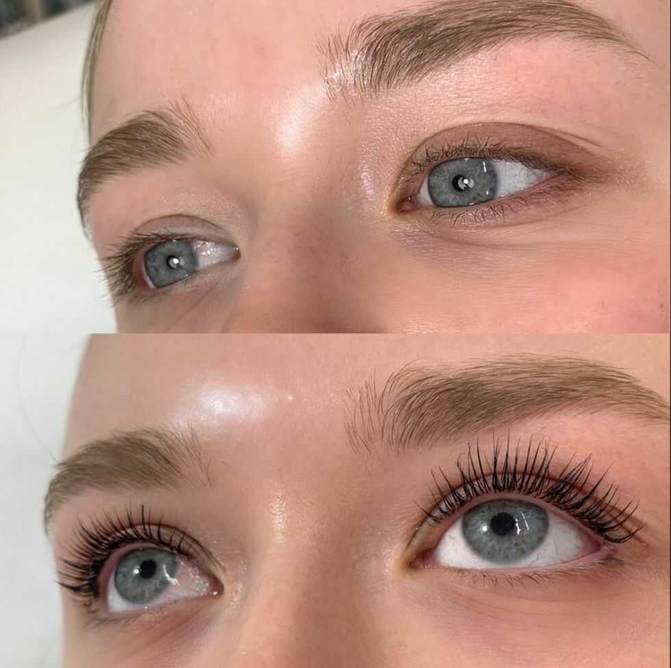 Rehaussement et teinture des sourcils avant et après